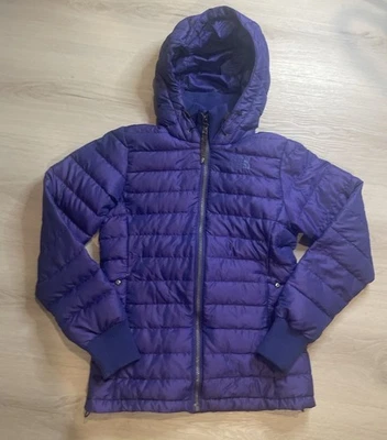 Chaqueta acolchada acolchada acolchada The North Face 600 para mujer talla XS púrpura con capucha plumón de ganso Foto 1 de 4
