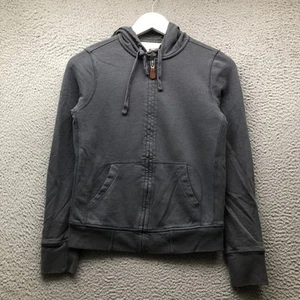 J.Crew Vintage Fleece Jacket Hoodie Women's XS Drawstring Full Zip Pocket Gray - Picture 1 of 9