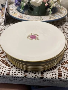 Vintage Lenox Ivory China - Roselyn Discontinued -Set of 9 Dinner Plates - Picture 1 of 10