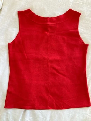 Camiseta sin mangas J.A.C tejida roja brillante talla XL nailon elástica Foto 1 de 4