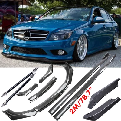 Carbon Fiber+Side /Skirt Rear & Front Bumper Lip Splitter For Mercedes-Benz Car - Image 1 of 4