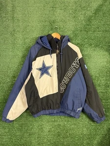 Vintage Dallas Cowboys Parka Jacke Herren Medium Blau Weiß Pro Player Football - Bild 1 von 12
