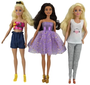 Fashion Doll Clothes For Barbie 11.5" 1/6 3x OUTFITS 3xTOPS~SHORTS~SKIRT~PANTS - Picture 1 of 5