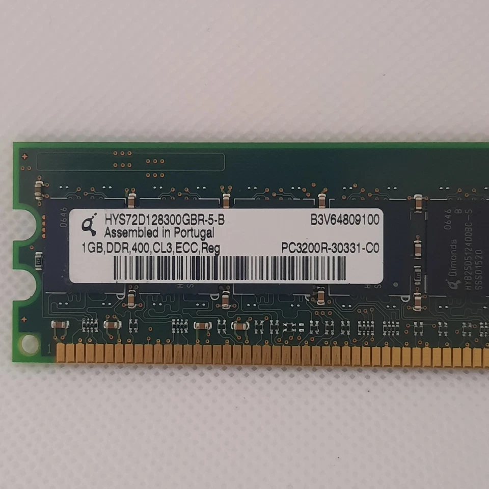 1GB, HYNIX HYS72D128300GBR-5-B, 1GB DDR 400 CL3 ECC REGISTERED DIMM PC3200R - Image 1 of 2