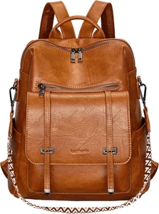 Zaino Donna in Pelle Vegana Impermeabile Antifurto,Borsa Elegante 3-In-1,Zaino D - Foto 1 di 12