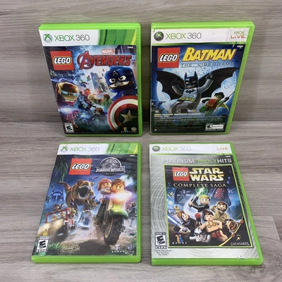 Lote de 4 juegos LEGO Xbox 360 Bundle - Avengers, Batman, Jurassic World, Star War Foto 1 de 4