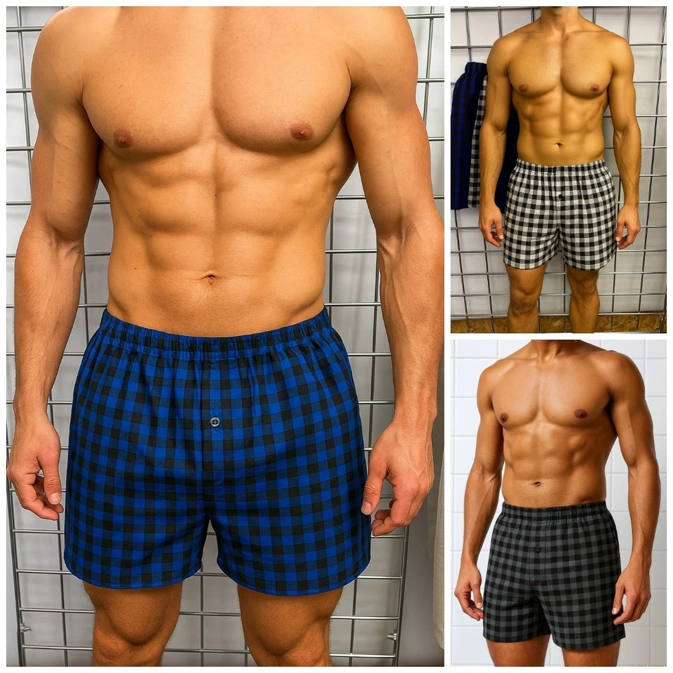 Pack Of 12 Men's Woven Boxer Shorts Cotton Rich Comfort Fit Underwear Size S-5XL - Image 1 of 4