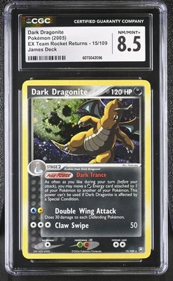 CGC 8.5 Dark Dragonite EX Team Rocket Returns 15/109 Holo SWIRL Pokemon Card - Image 1 of 2