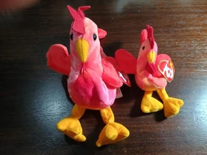 TY Beanie/Teenie Babies Strut The Roosters Lot Beanbag Plush Toys RARE RETIRED - Picture 1 of 11