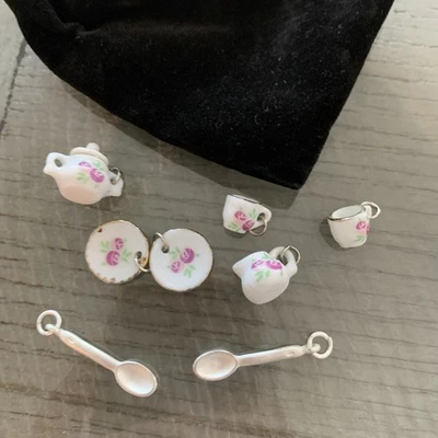 Vintage 8 Hand painted ceramic charms tea set - Image 1 of 2