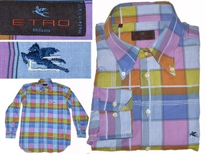 ETRO Milano Camisa Hombre Talla 45 / 3XL Made in Italy ET09 T1G - Bild 1 von 12