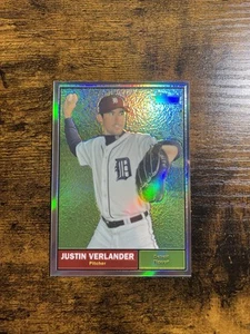2010 Topps Heritage Chrome Refractor /561 Justin Verlander #C47 Tigers SP HOF - Picture 1 of 2