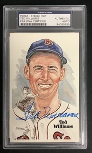 Ted Williams Signed Perez Steele Postcard Baseball HOF RedSox Autograph PSA/DNA - Picture 1 of 3