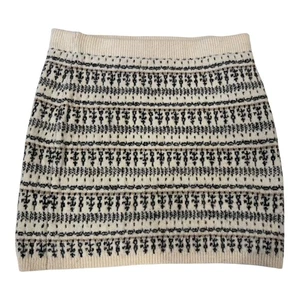 Falda Primark Mujer Grande Crema Negra Tejida Mini Pull On Patrón Azteca Invierno - Imagen 1 de 6