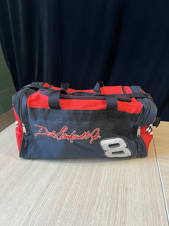 Bolso de Lona Vintage Dale Earnhardt Jr Budweiser Racing NASCAR #8 Rojo Negro Logo Foto 1 de 4