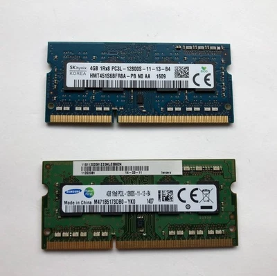 Samsung, SK Hynix 8GB RAM Kit, 2 x 4GB DDR3L 1600 MHz PC3L-12800s sodimm - Image 1 of 2