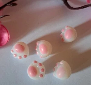 X 5 beads cat legs / chien - acrylic - 1.2 x 1 cm - new - Picture 1 of 1