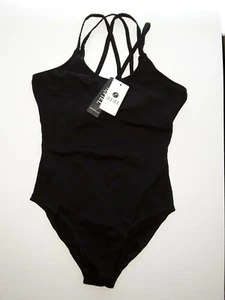 Nuevo con etiquetas iEFiEi Monokini de una pieza con correas cruzadas para la espalda negro talla pequeña - Imagen 1 de 2
