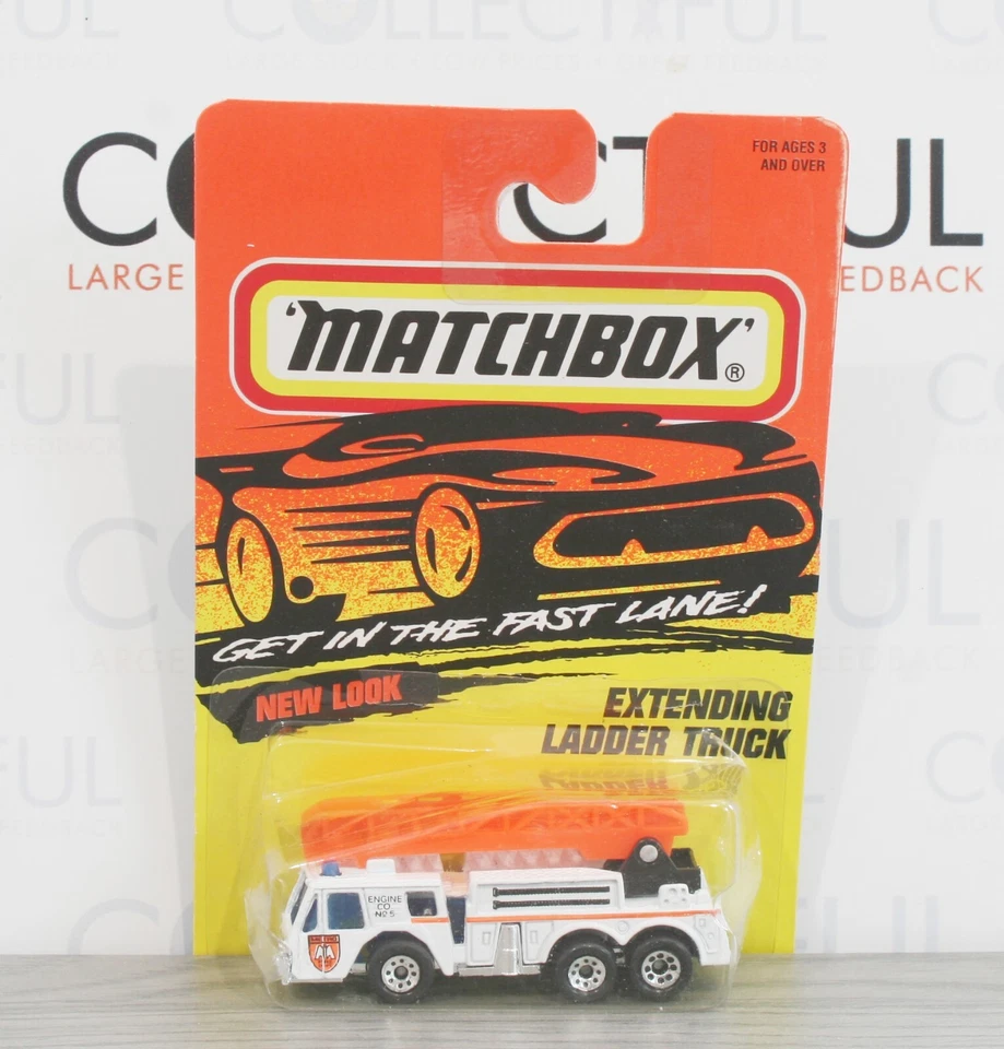 MATCHBOX - #18 EXTENDING LADDER TRUCK - FIRE VEHICLE -WHITE - DIECAST CAR 🔥 MOC - Image 1 of 1