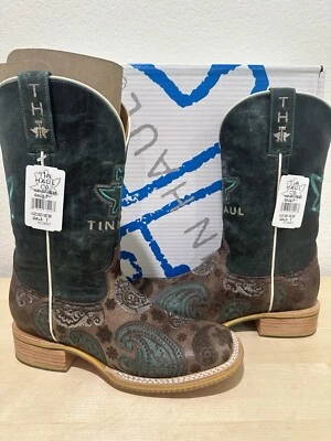 Bota Tin Haul para mujer Paisley Breeze suela mandala punta cuadrada 14-021-0007-1492 BR Foto 1 de 4