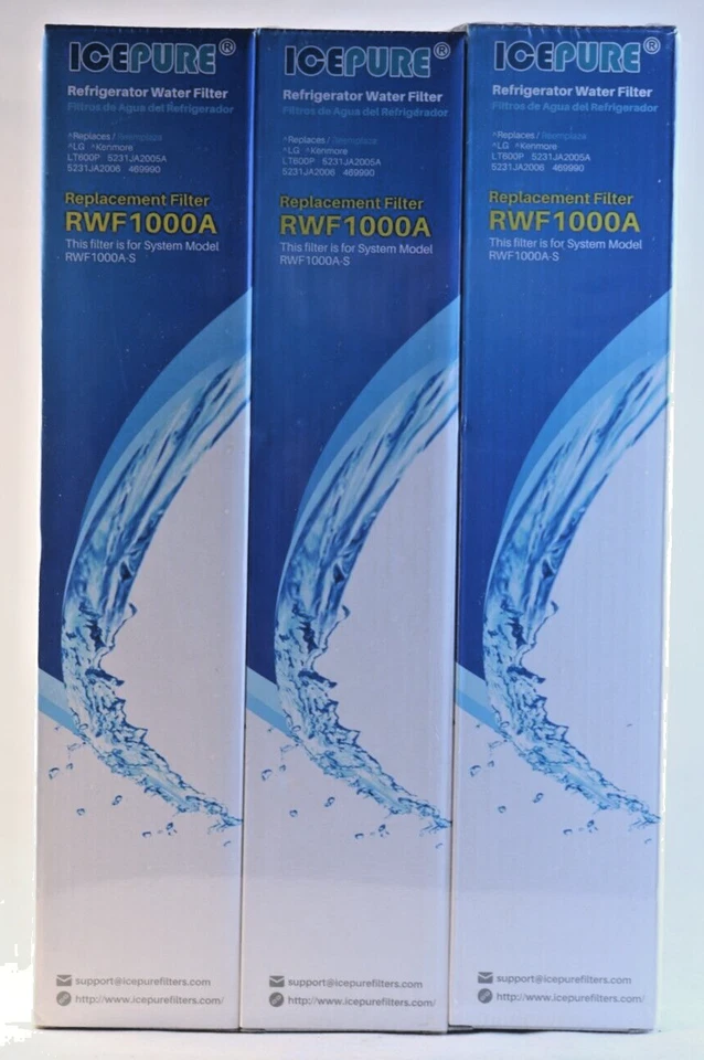 3 Pack Fit For LG LT600P 5231JA2006A 5231JA2006B 9990 Refrigerator Water Filter - Image 1 of 4