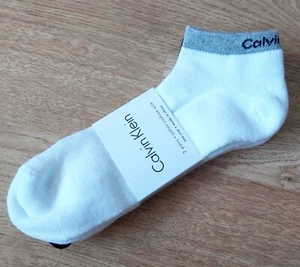 2 Pairs CALVIN KLEIN Cushioned Breathable WHITE Sports Trainer SOCKS 6.5-11 CK12 - Picture 1 of 4