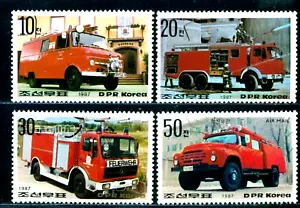 1987 Firefighter trucks,Feuerwehr,pompiers,Vigili del fuocco,Korea,2817,MNH - Picture 1 of 1