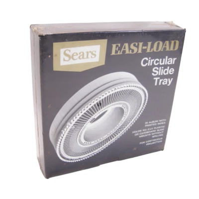Sears Easi-Load Circular Carousel Slide Tray Holds 100 2x2 Slides - NOS VINTAGE - Image 1 of 4