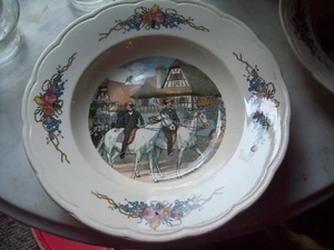 SARREGUEMINES France OBERNAI pattern Soup Salad Bowl Signed Loux 9-5/8" - Imagen 1 de 2