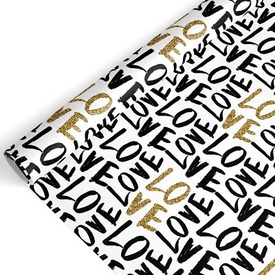 Valentine's Day Wrapping Paper - Mini Roll - 17 In x 32.8 Ft Love Print Black... - Image 1 of 4