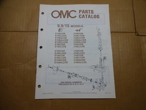 1986 OMC Johnson Evinrude 9.9 15 HP Outboard Motor Parts Catalog 397316 Final - Picture 1 of 4