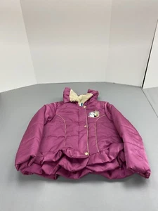 Disney Frozen Jacket Girls Kids Size 13 Puffer Elsa Frozen Full Zip Coat Pink - Picture 1 of 11