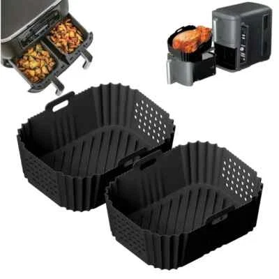 MARKENLOS 2er SET Silikonform für Heißluftfritteuse Zubehör Silikoneinsatz für Airfryer