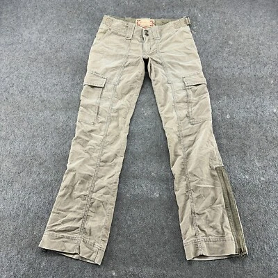 VINTAGE Abercrombie Fitch Pants Women 6 Brown Cargo Low Rise Corduroy Army Y2K - Image 1 of 4