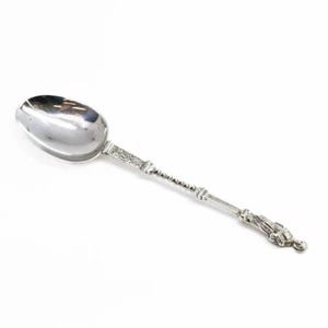Antique Dutch Solid Silver Ornate Teaspoon 11cm #65196 - Picture 1 of 9