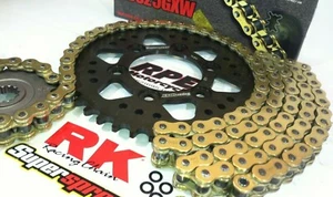 2015-2024 Yamaha YZF-R1 RK GXW 520 15/43 EQA Gold Chain and Sprockets Kit - Picture 1 of 3