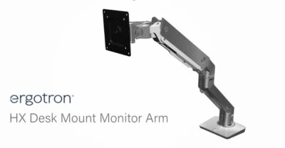 Ergotron 45-647-224 HX Desk Monitor Arm for Displays with HD Pivot - Matte Black - Image 1 of 3
