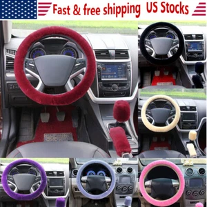 15" Faux Sheepskin Steering Wheel Cover Universal fits Dodge Challenger Charger - Picture 1 of 19