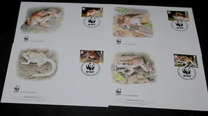 MONTSERRAT 2006 WWF MOUNTAIN CHICKEN FROG SET ON 4 WWF FIRST DAY COVERS - Picture 1 of 1