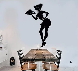 Vinyl Wall Decal Waitress Restaurant Cafe Kitchen Decoration Stickers (507ig) - Picture 1 of 3