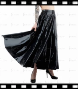 Latex Skrits Full Length Pleated Skirts Sexy No Zip Unisex Customized 0.4mm D15 - Picture 1 of 6