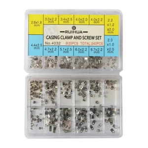 240Pcs 10 Size Watch Movement Casing Clamp Fixing Adapter Securing Screw _yi - Picture 1 of 5
