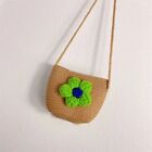 Flower Crossbody Bag Straw Mini Coin Purse New Princess Handbags  Kids Girls