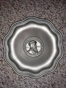 1936 large heavy pewter plate PIERRE VIRET Swiss Reformation Reformer - Picture 1 of 6