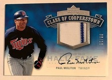 2005 Paul Molitor UD Hall of Fame Class Of Cooperstown Auto Relic 8/15 Twins