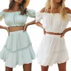 Elegant and Stylish Cotton Off Shoulder Top with Matching Ruffle Skirt Sets