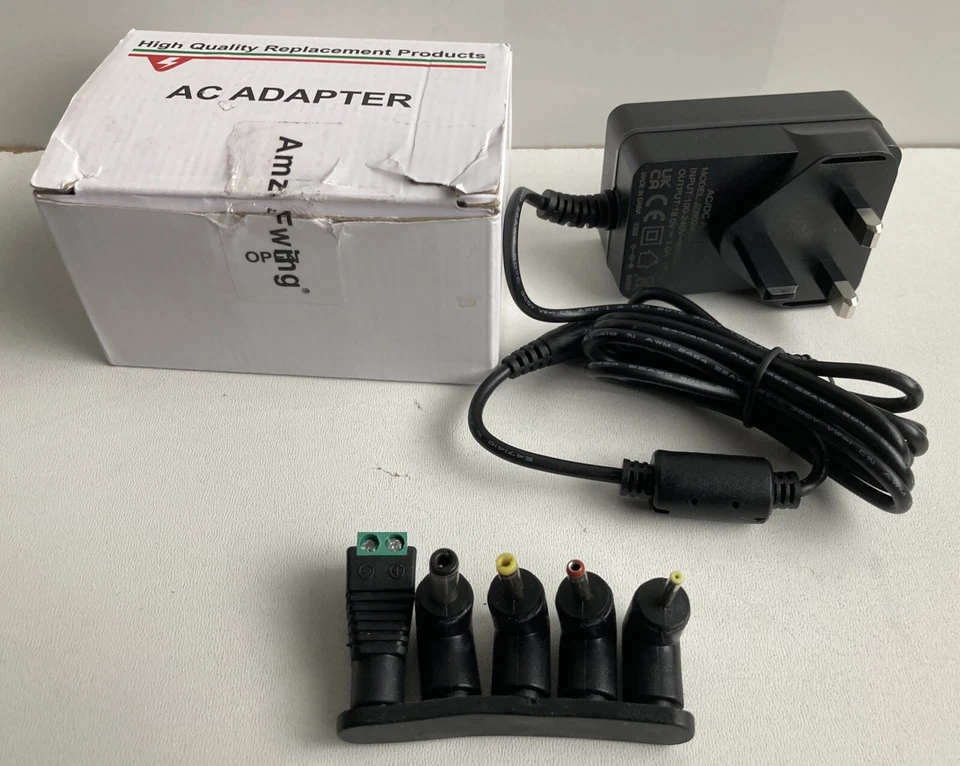 18V Power Supply 5x Multi Tip AC adapter 18VDC 1A DC Charger Cord Logitech Etc - Image 1 of 4