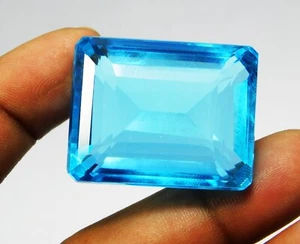 113.2Ct Top Quality Natural Blue Aquamarine Emerald cut Loose Gemstone Certified - Picture 1 of 6
