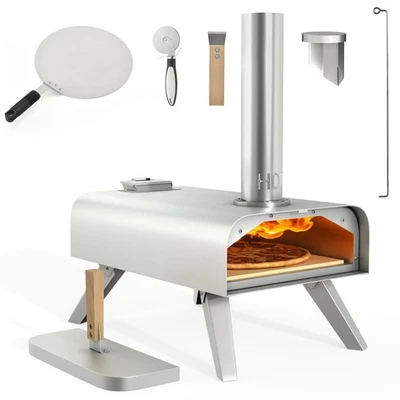 12-дюймовый бескислородный кемпинг Horno Para Pizza De Leña Con Termómetro Portátil Acero - Изображение 1 из 4