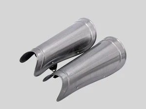 Medieval Steel Polished Knight Armor Pair Of Ridged Leg Greaves Cosplay Armor - Picture 1 of 5